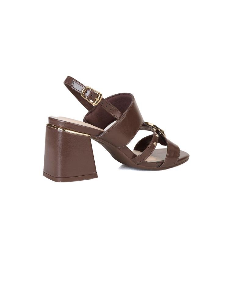 Sandália Bebecê com Salto Bloco Marrom 4