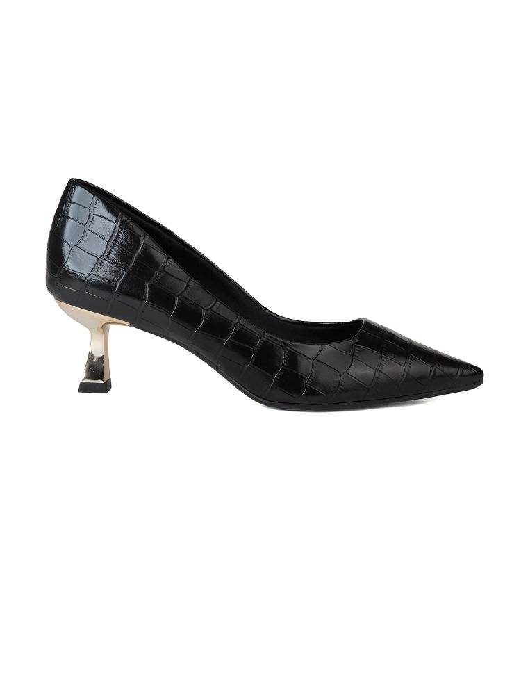 Scarpin Bebecê Clássico Salto Dourado