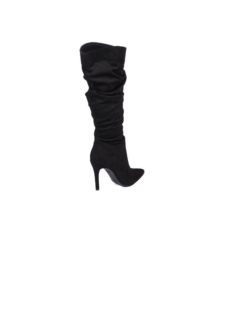 Bota Bebecê Slouchy Camurça Salto Alto Preto 4