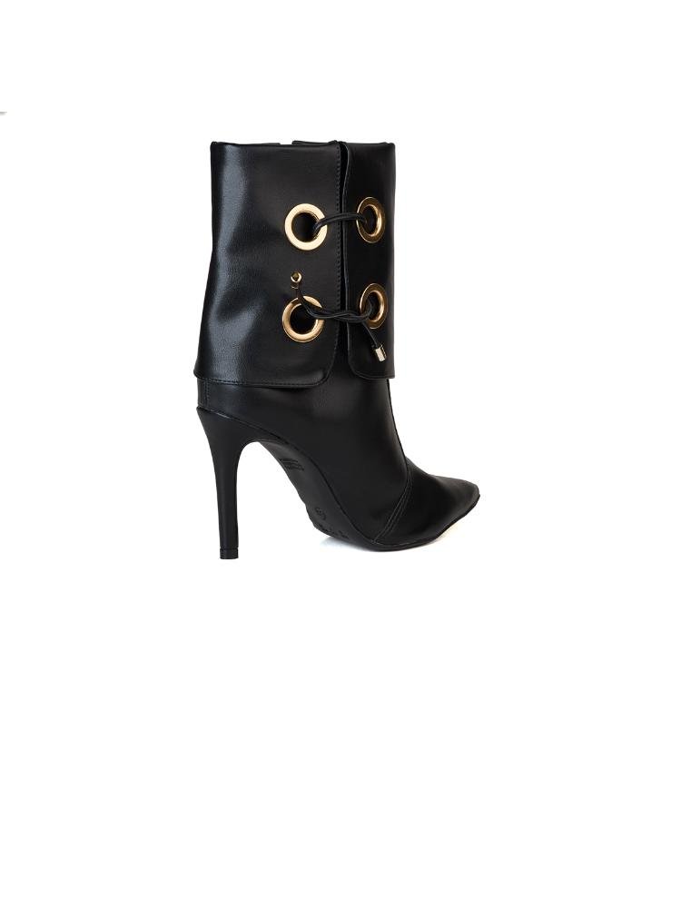 Bota Bebecê Wide Leg Ilhós Salto Alto Preto 4