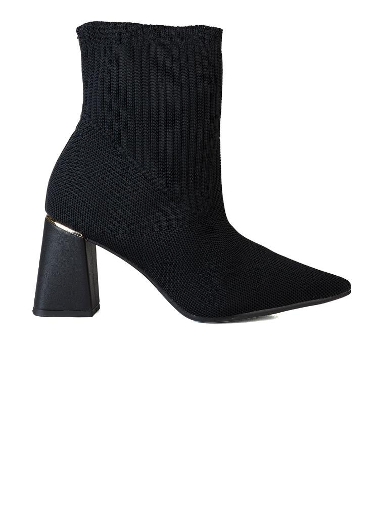 Bota Bebecê Knit com Salto Bloco