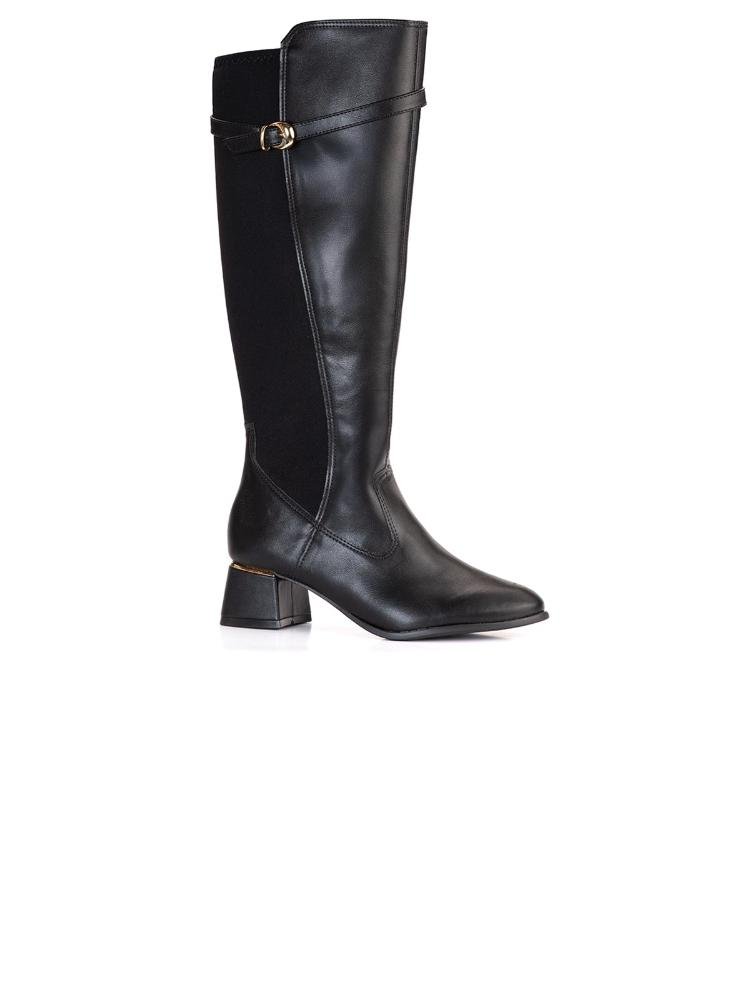 Bota Bebecê Cano Longo Enfeite Pulseira Preto 3