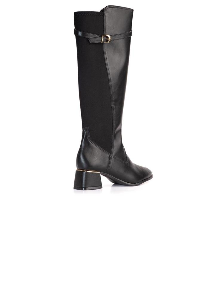 Bota Bebecê Cano Longo Enfeite Pulseira Preto 4