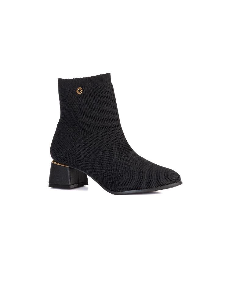 Bota Bebecê Malha Knit Cano Curto Preto 3
