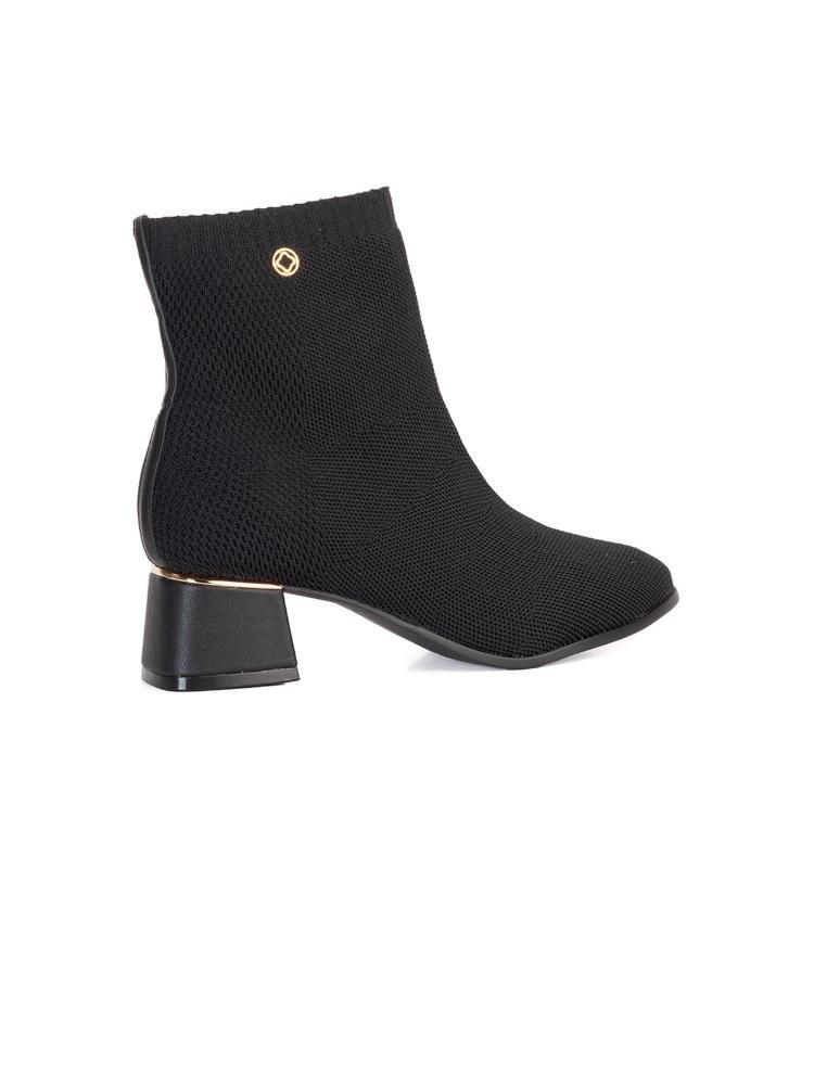 Bota Bebecê Malha Knit Cano Curto Preto 4