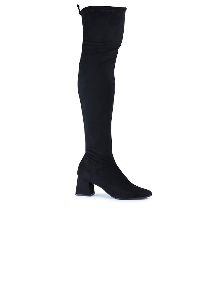 Bota Over Knee Feminina Bebecê Salto Bloco Strech Preto 3