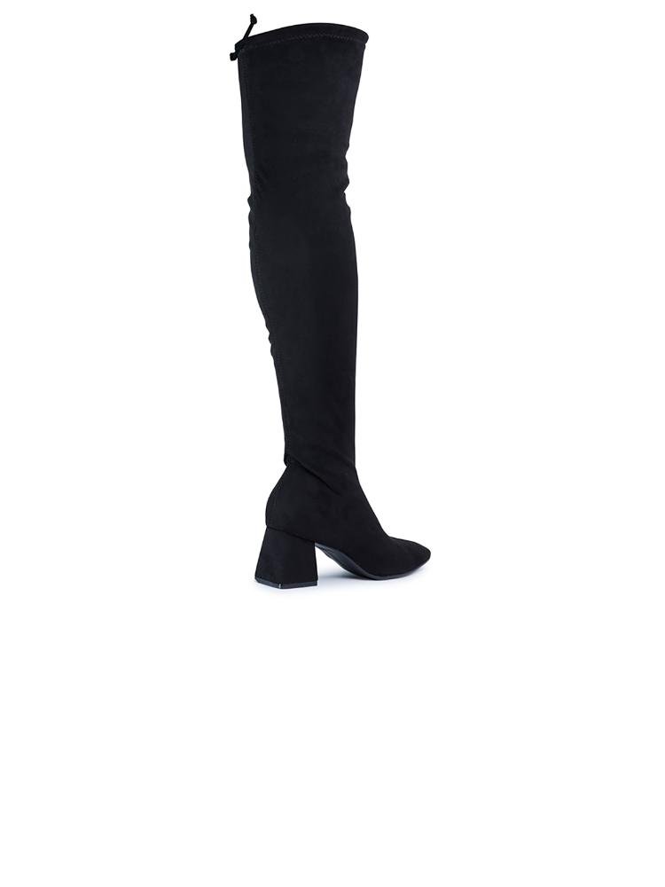 Bota Over Knee Feminina Bebecê Salto Bloco Strech Preto 4