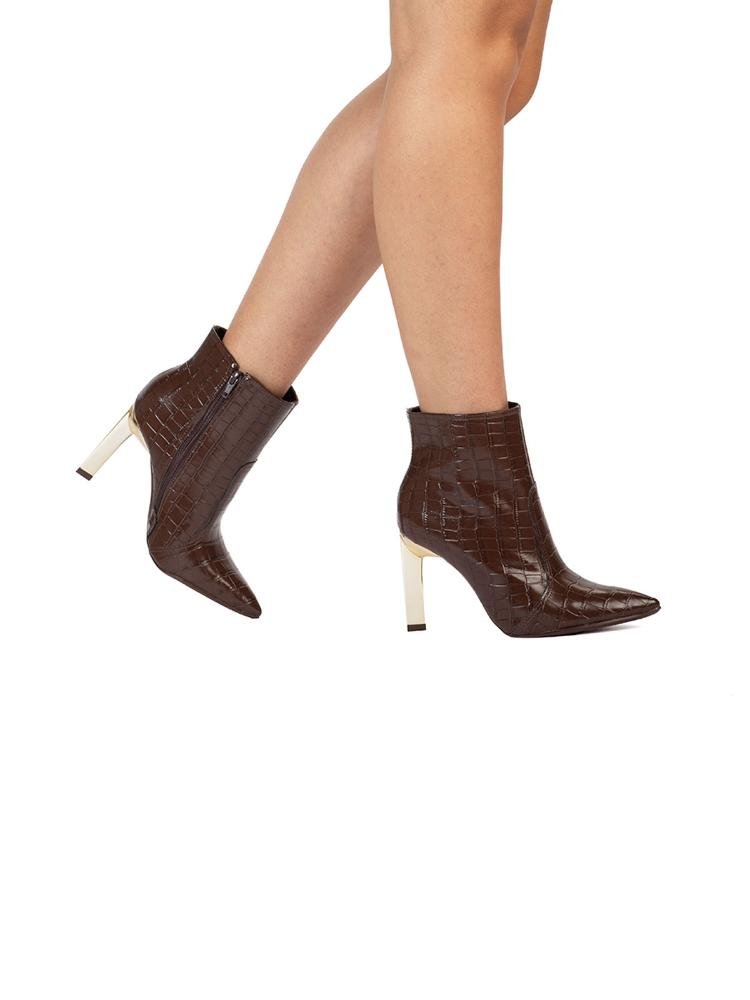 Bota Bebecê Cano Curto Sofisticada Marrom 2