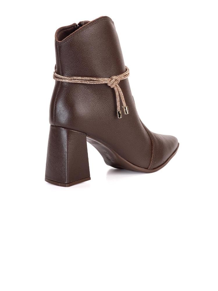 Bota Bebecê Couro Pulseira Strass Marrom 4
