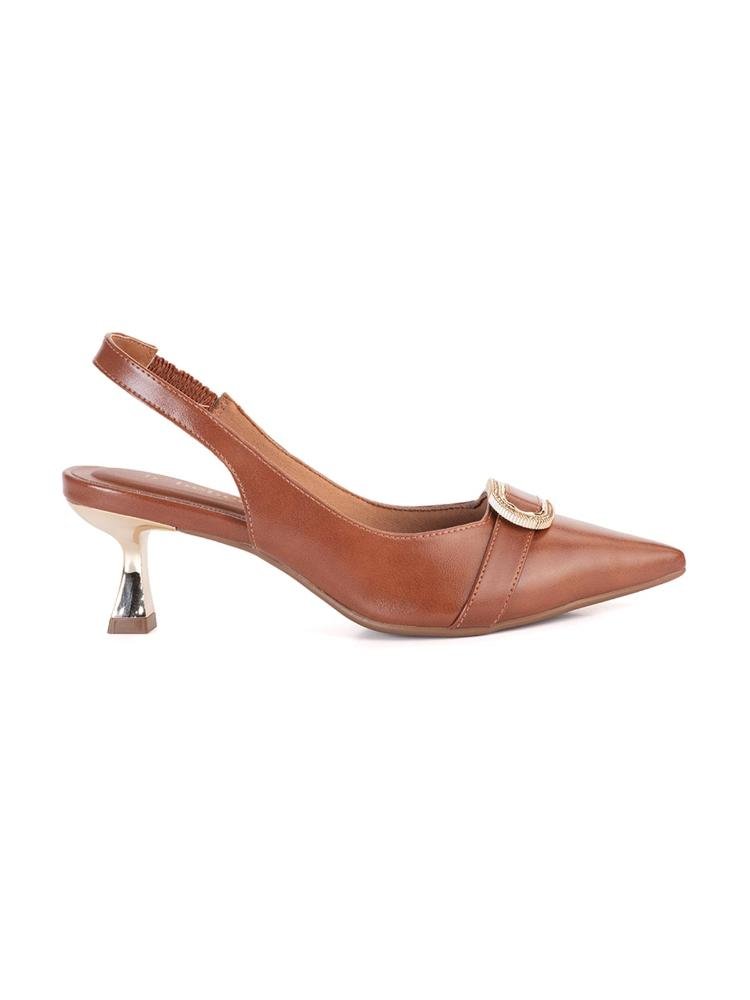 Scarpin Bebecê Slingback Com Enfeite De Pedrarias