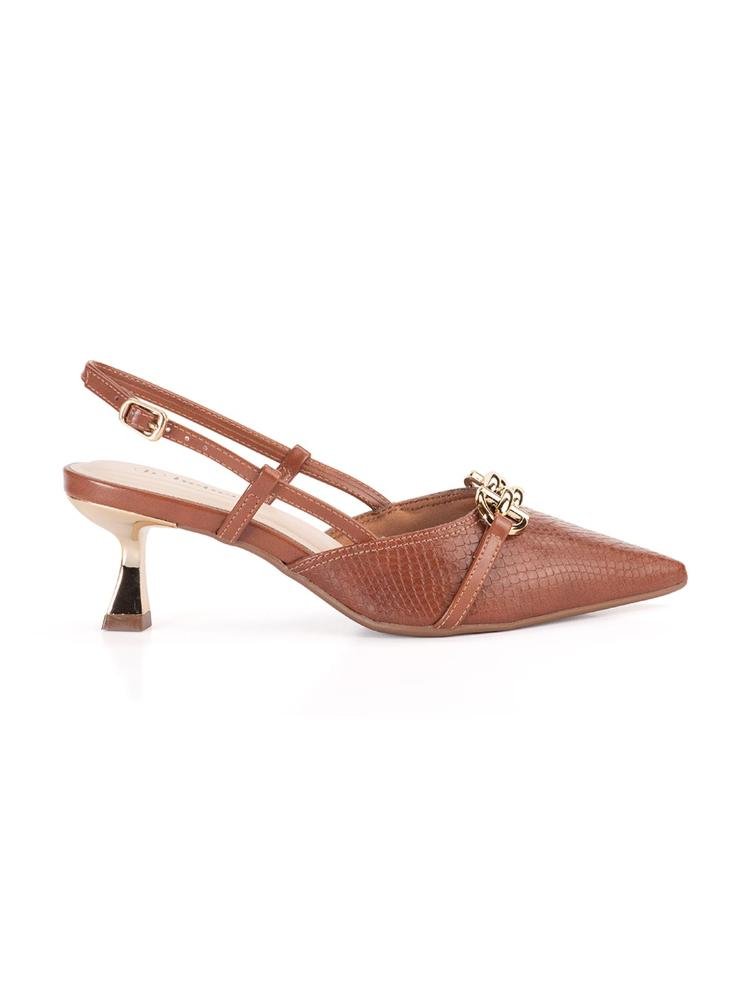 Scarpin Bebecê Slingback Com Enfeite