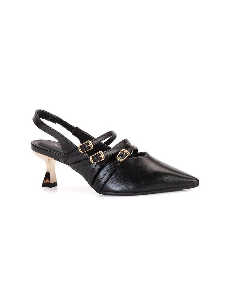 Scarpin Bebecê Slingback Mix Tiras Preto 3