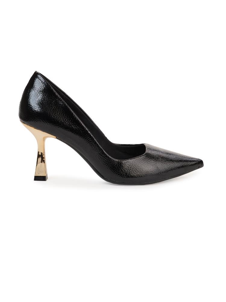 Scarpin Bebecê Salto Alto Flare Bico Fino Monocromático Clássico