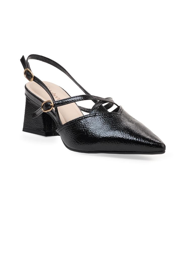 Scarpin Bebecê Semi Aberto Sofisticado Preto 3