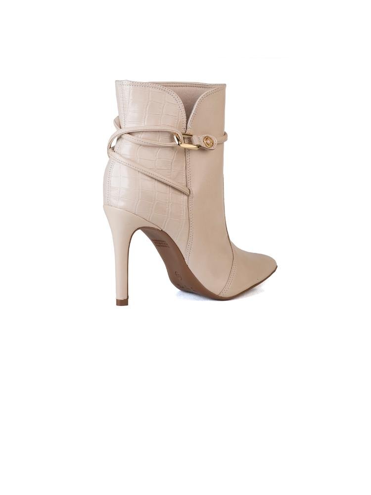 Bota Bebecê Ankle Boot Com Enfeite Bege 4