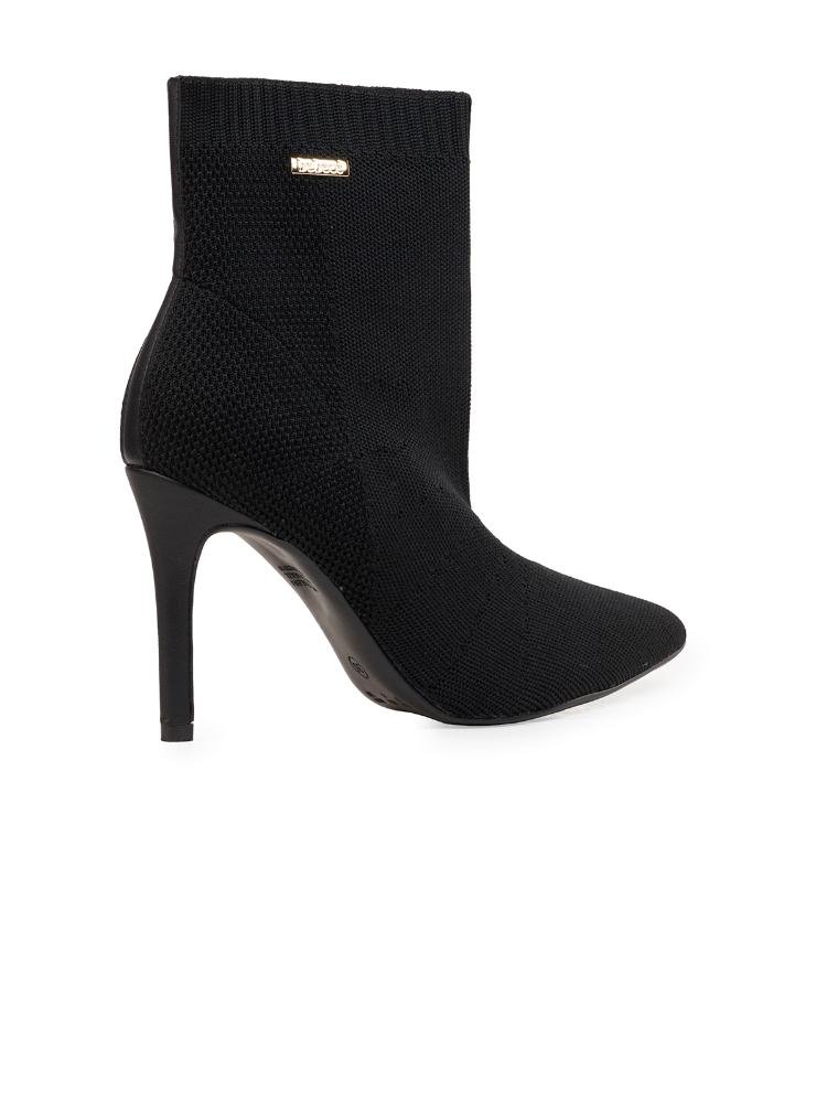 Bota Bebecê Knit Salto Alto Clássica Preto 4