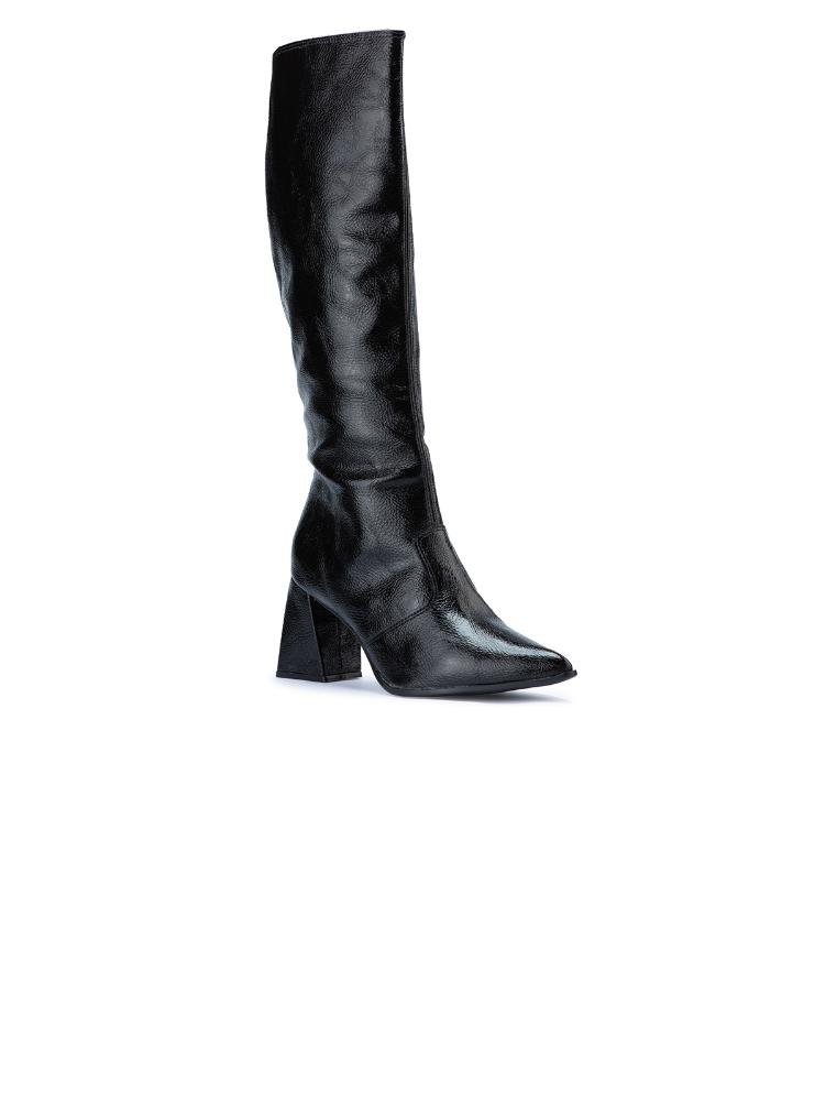 Bota Feminina Bebecê Cano Longo Bico Fino Preto 3