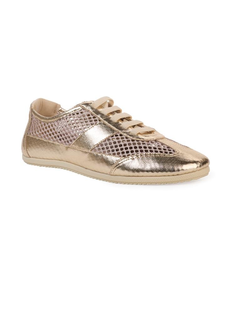 Tênis Casual Feminino Bebecê Detalhe Texturizado e Cadarço Dourado 3