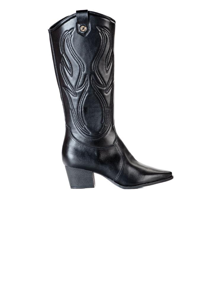 Bota Bebecê Western Cano Longo Com Bordados