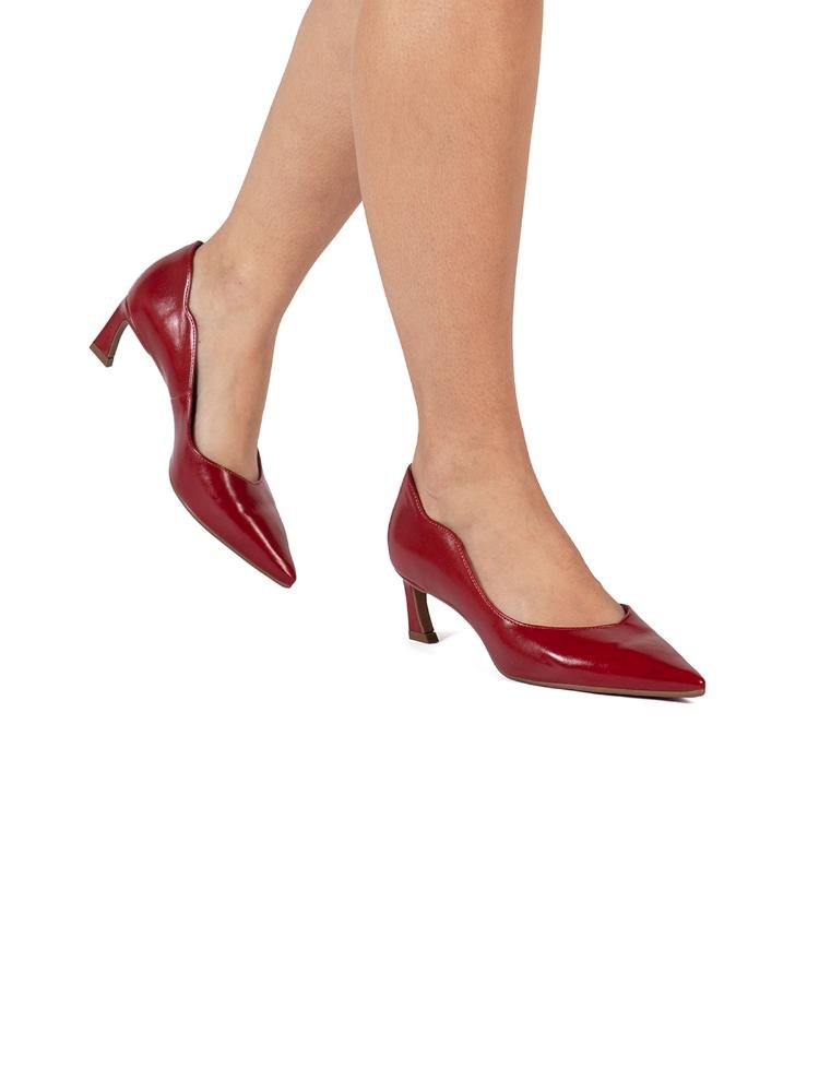 Scarpin Feminino com Corte Valorizado Vermelho 2