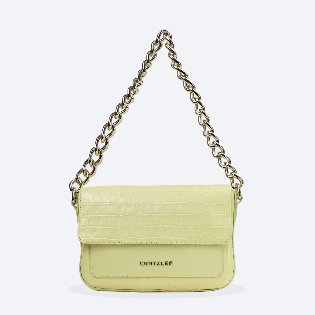 Bolsa Flora em Couro Cor Amarelo Candy Colors