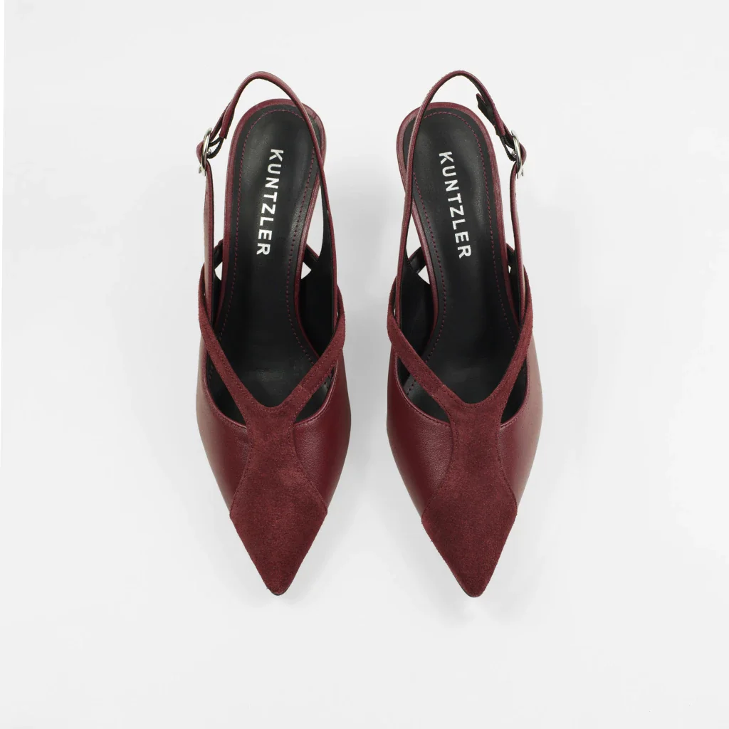 Slingback Valença em Couro Cor Bordô Bordô 3
