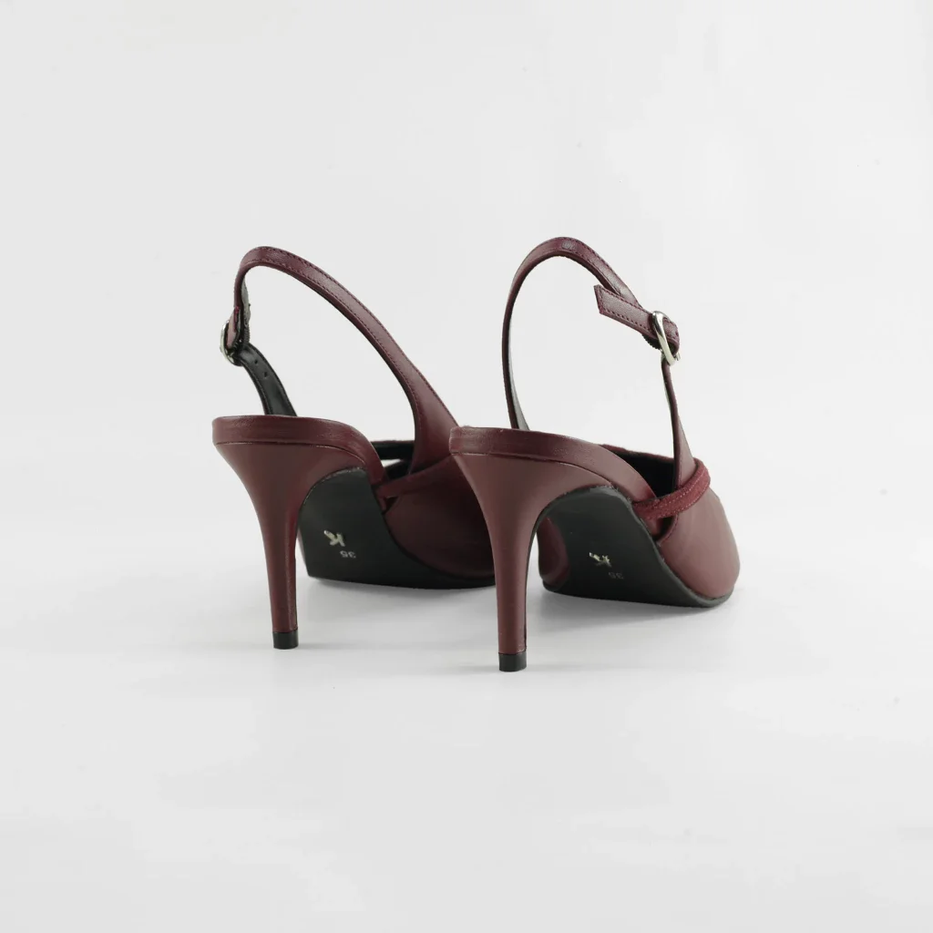 Slingback Valença em Couro Cor Bordô Bordô 4