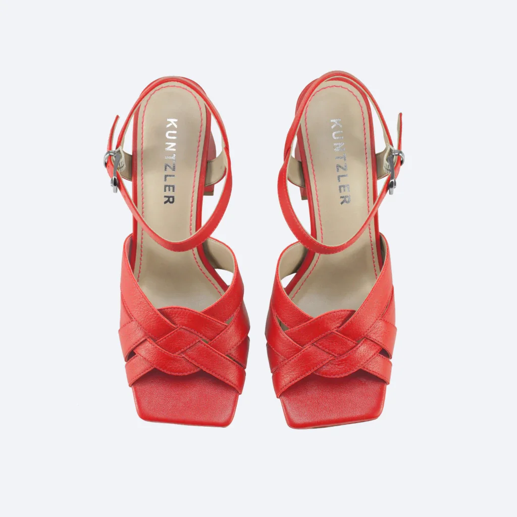 Sandália Beatriz em Couro na Cor Vermelha Vermelho 2