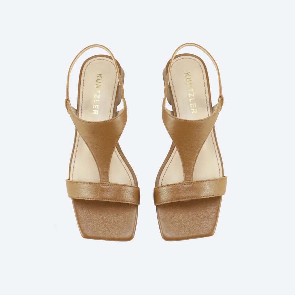 Sandália Clarice em Couro Cor Caramelo Marrom 2