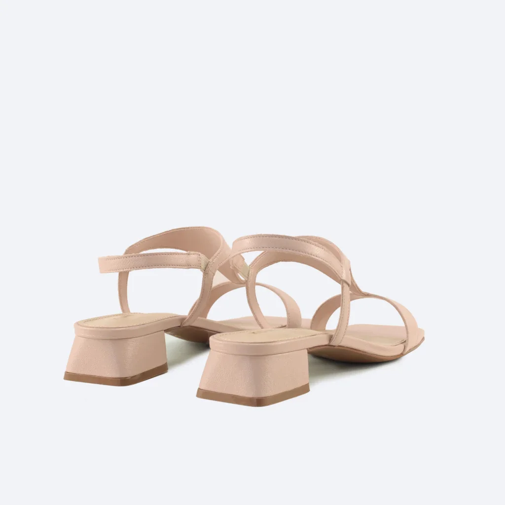 Sandália Clarice em Couro Cor Nude Bege 3
