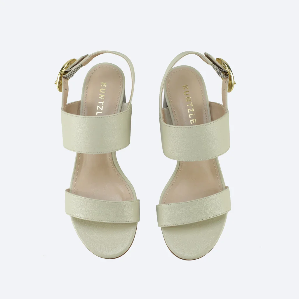 Sandália Helena em Couro na Cor Off White Branco 2