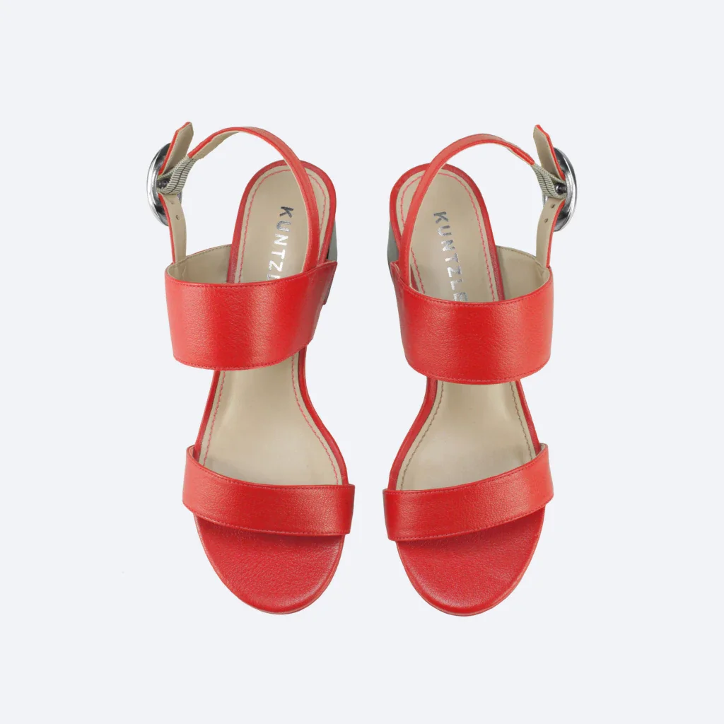 Sandália Helena em Couro na Cor Vermelha Vermelho 2