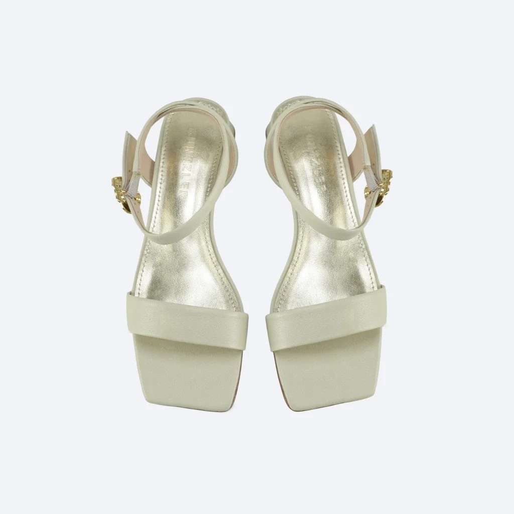 Sandália Isadora em Couro Cor Off White Bege 2