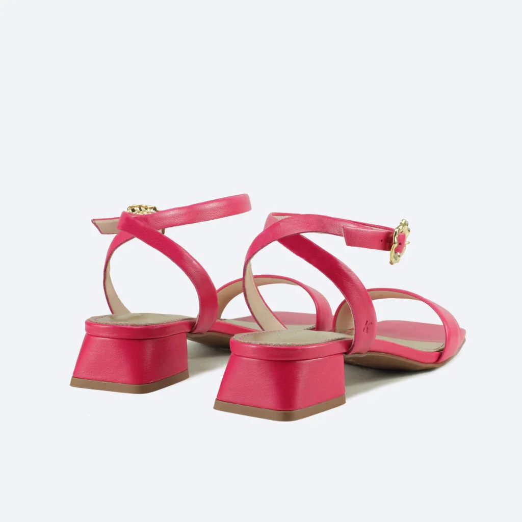Sandália Isadora em Couro Cor Pink Rosa 3