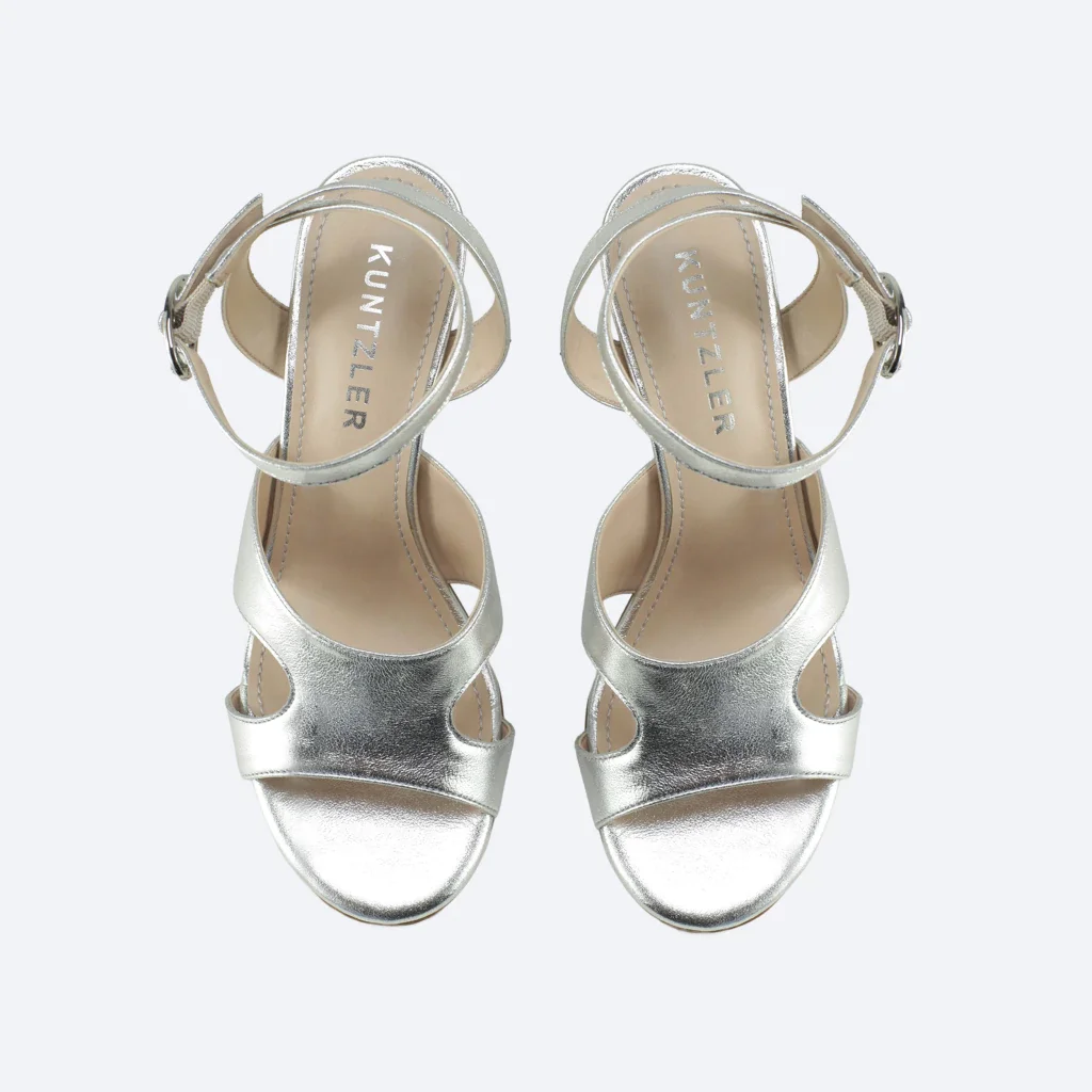 Sandália Marcela em Couro Cor Prata Prata 2