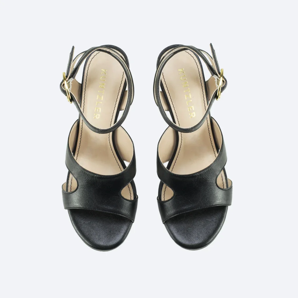 Sandália Marcela em Couro Cor Preta Preto 2