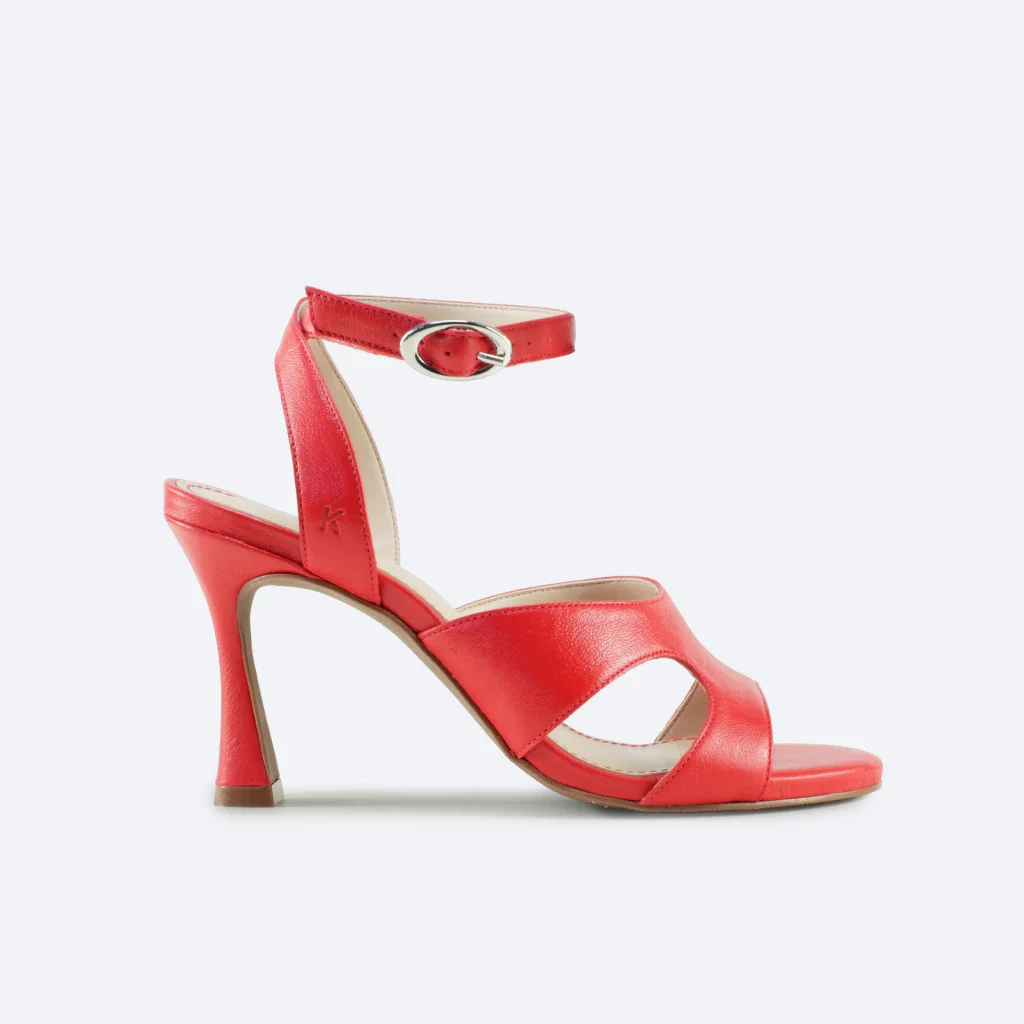 Sandália Marcela em Couro Cor Vermelha