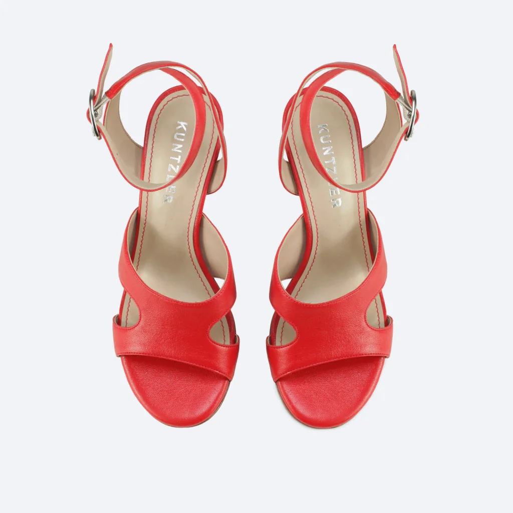Sandália Marcela em Couro Cor Vermelha Vermelho 2