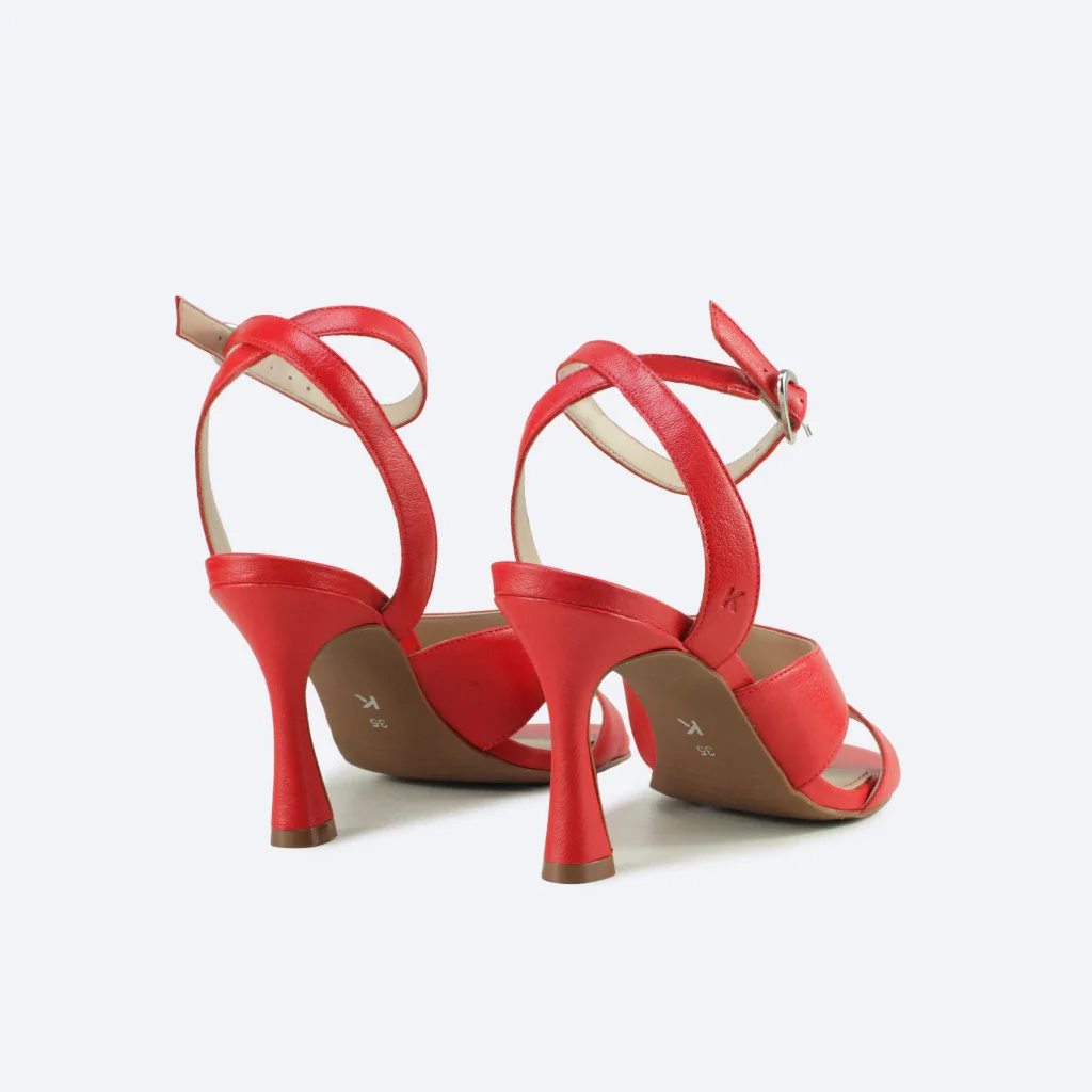 Sandália Marcela em Couro Cor Vermelha Vermelho 3