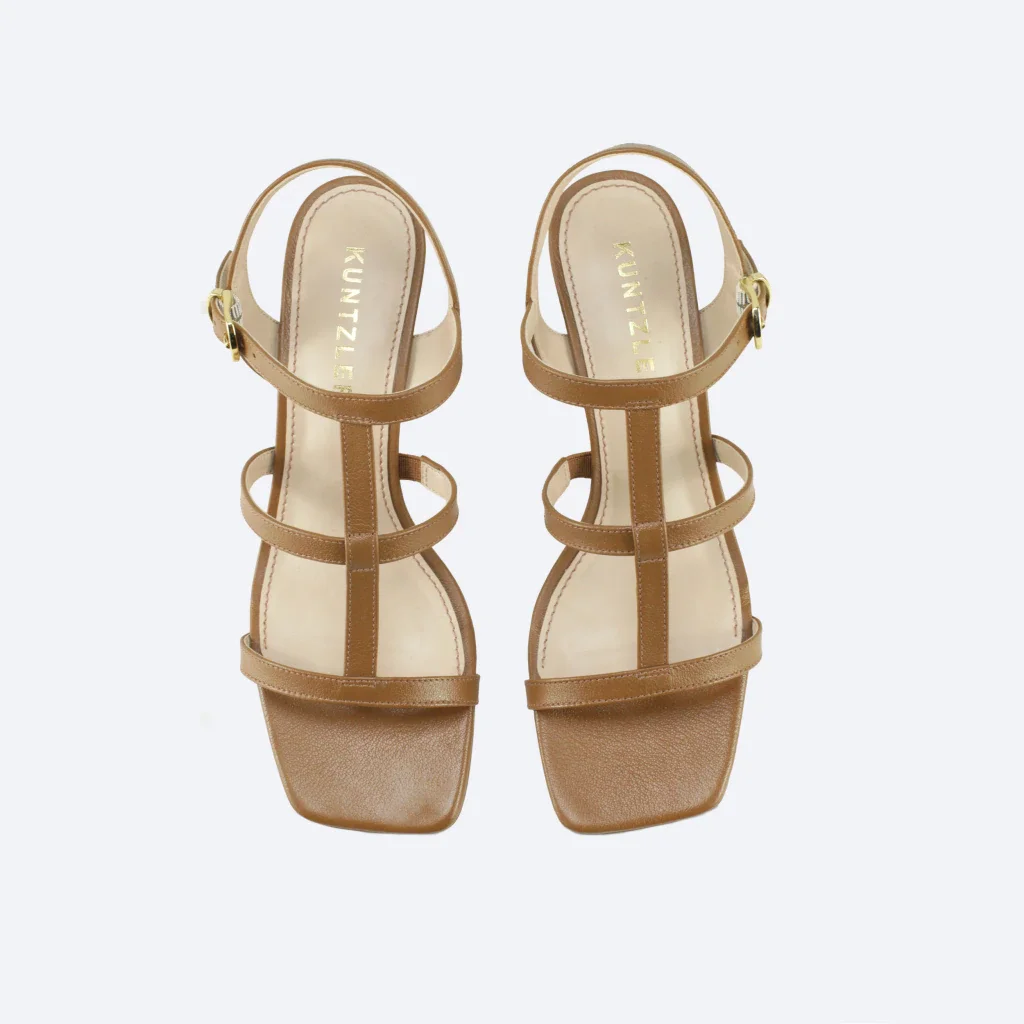 Sandália Mirela em Couro Cor Caramelo Marrom 2