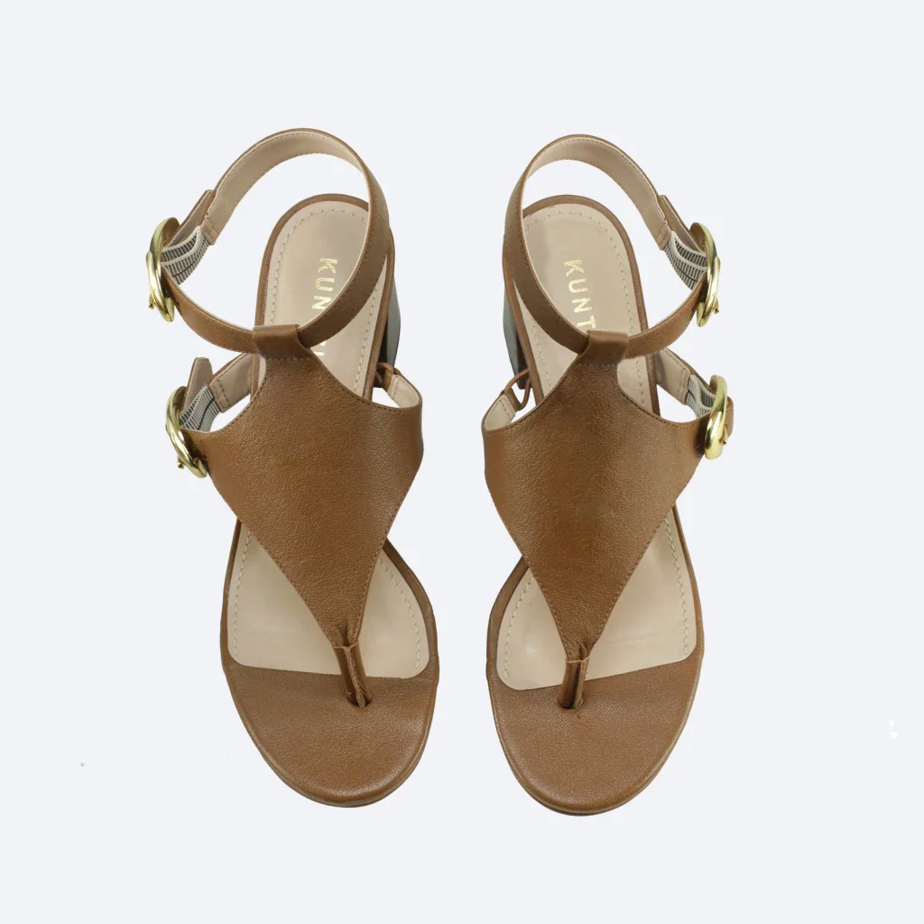 Sandália Valentina em Couro na Cor Caramelo Marrom 2