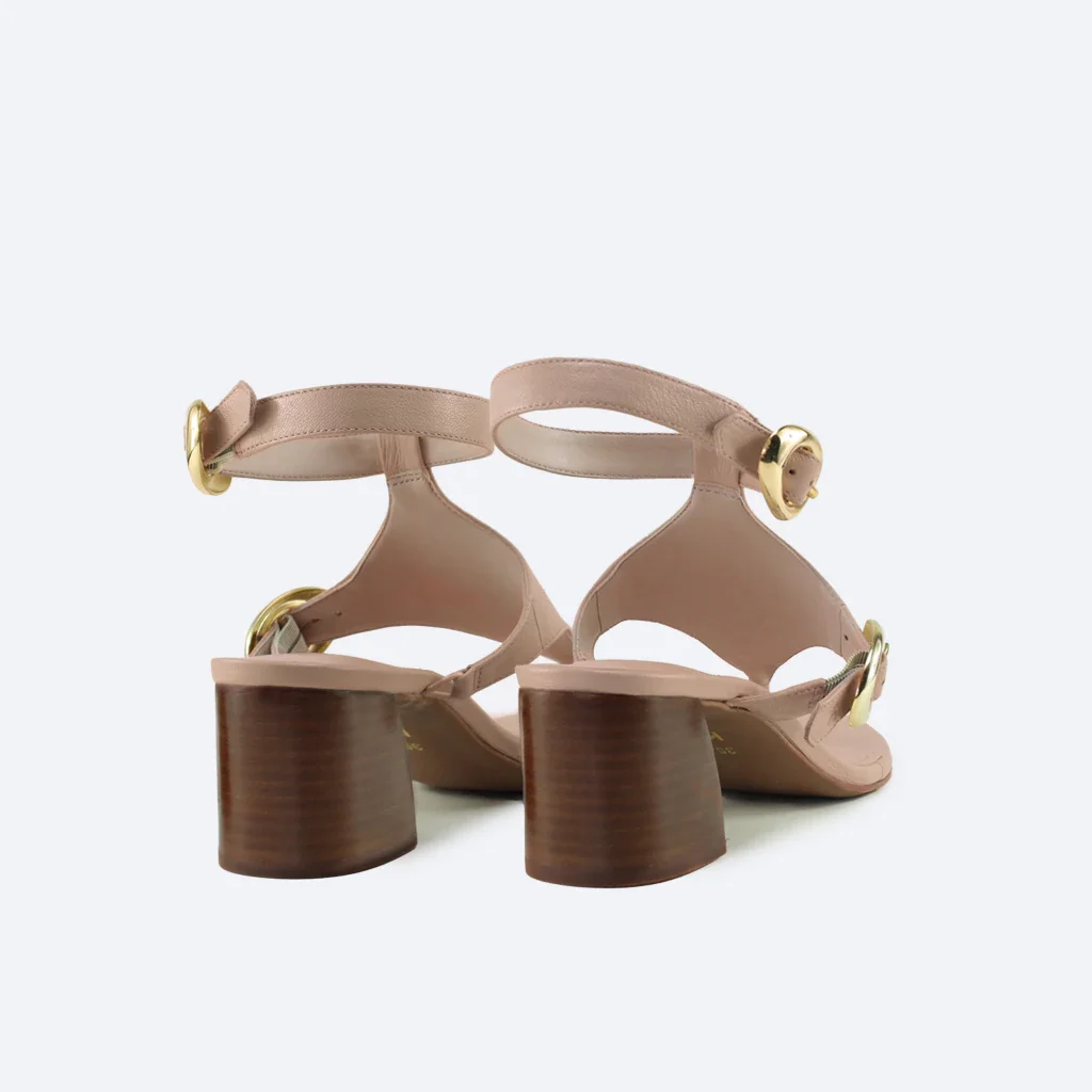 Sandália Valentina em Couro na Cor Nude Bege 3