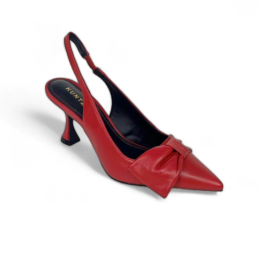 Slingback Catarina em Couro Cor Carmesin