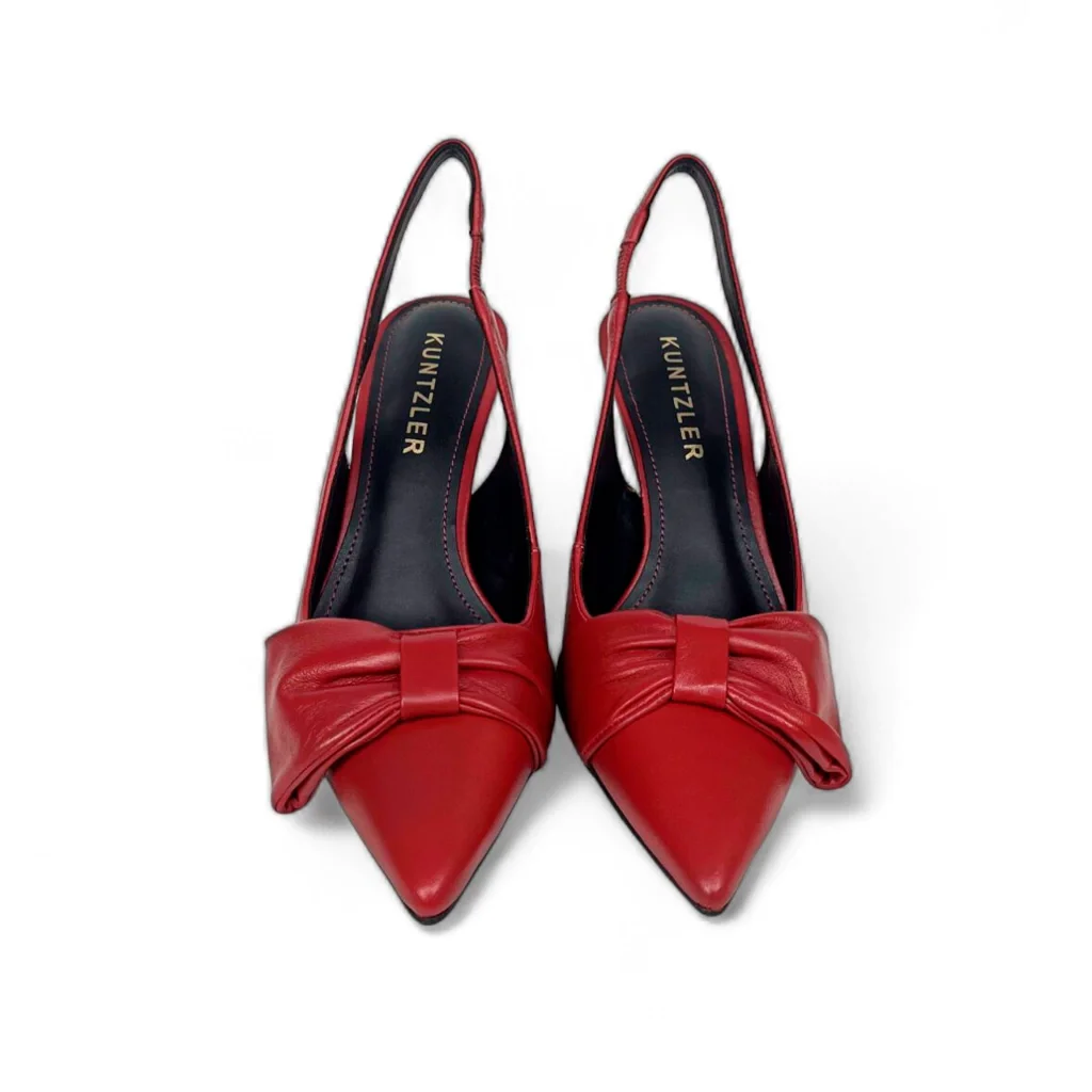 Slingback Catarina em Couro Cor Carmesin Vermelho 3