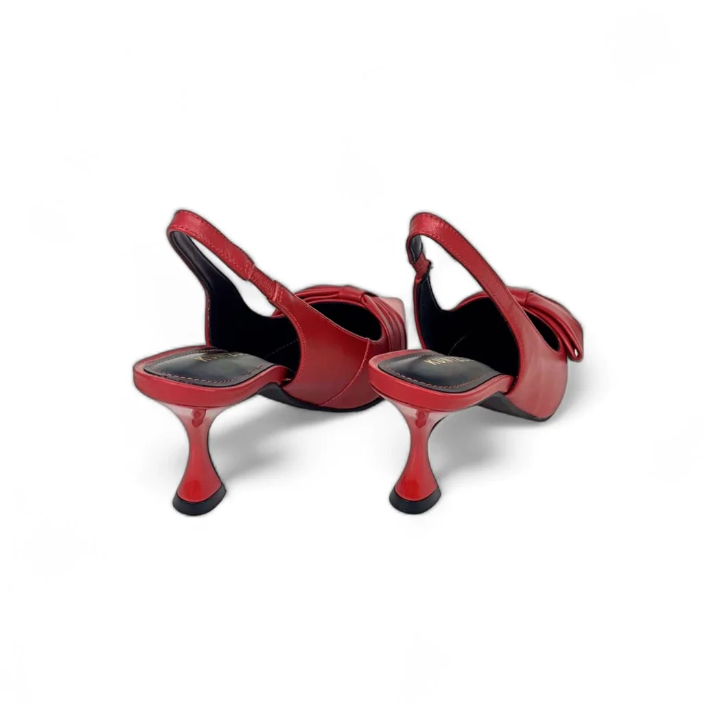 Slingback Catarina em Couro Cor Carmesin Vermelho 4