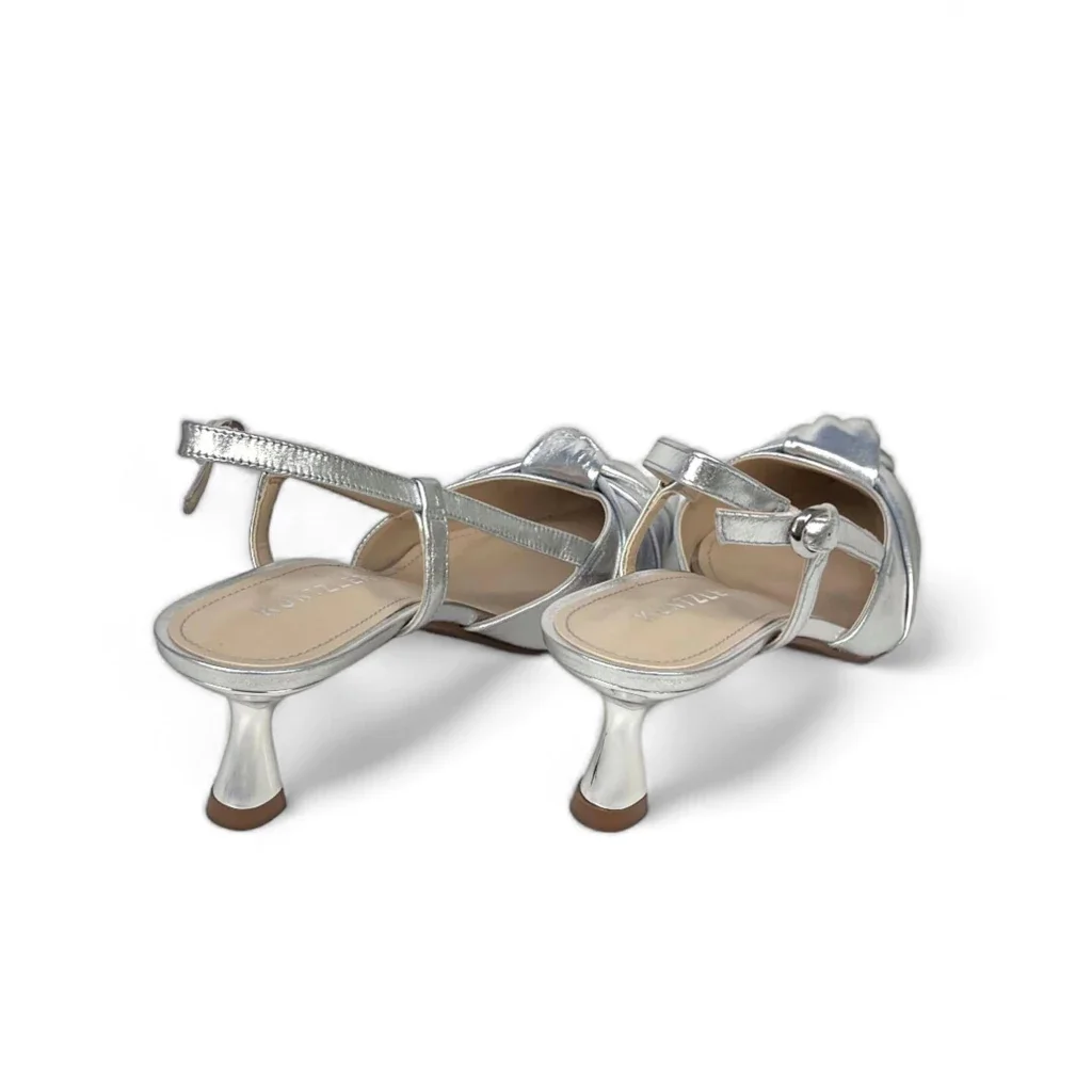 Slingback Chay em Couro Cor Prata Prata 4