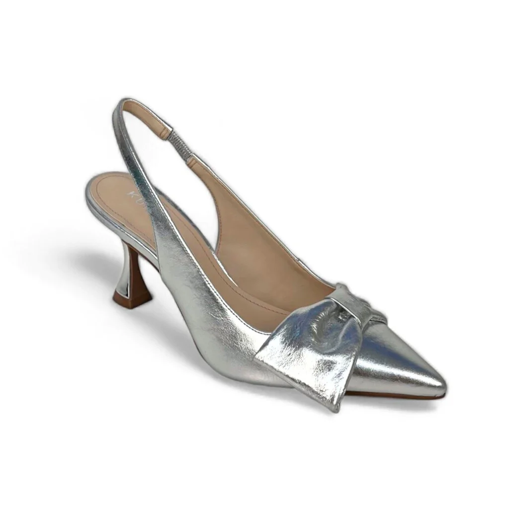 Slingback Catarina em Couro Cor Prata