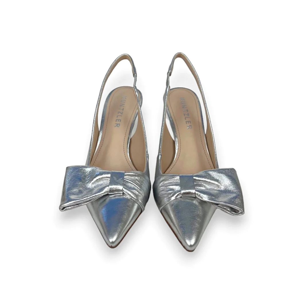 Slingback Catarina em Couro Cor Prata Prata 3