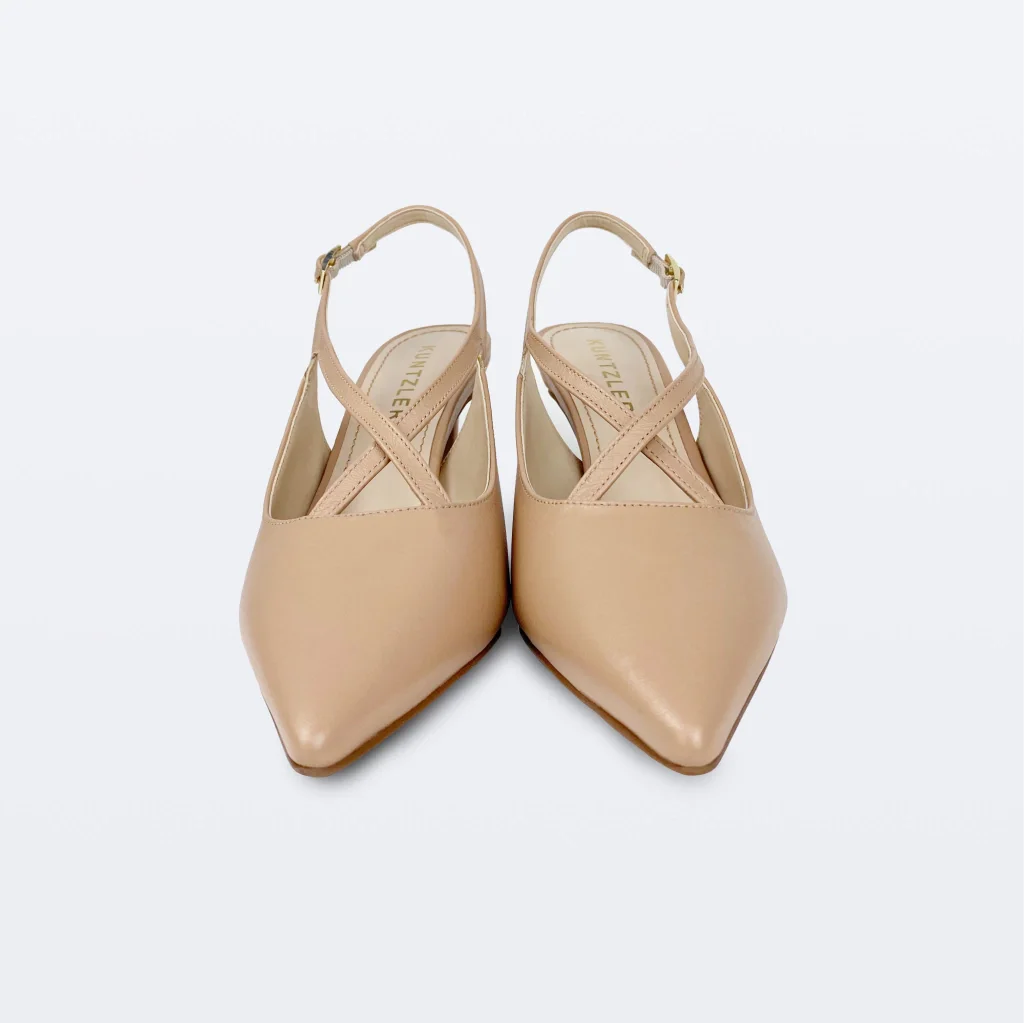 Slingback Leia em Couro Cor Blush Bege 3