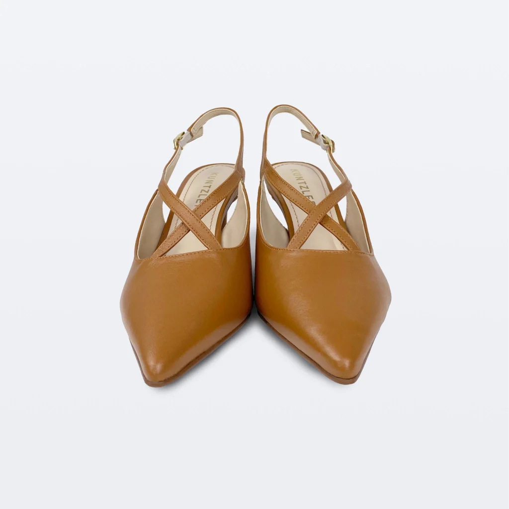 Slingback Leia em Couro Cor Canela Marrom 3